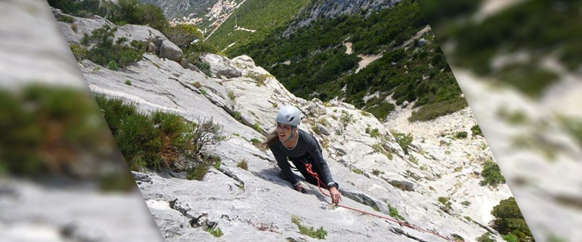 NSA Research Director Dr. Deborah Frincke rock climbing