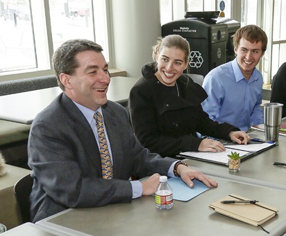 Mr. David Luber, NSAC Director (Far Left) with CU Boulder students during their visit to NSAC